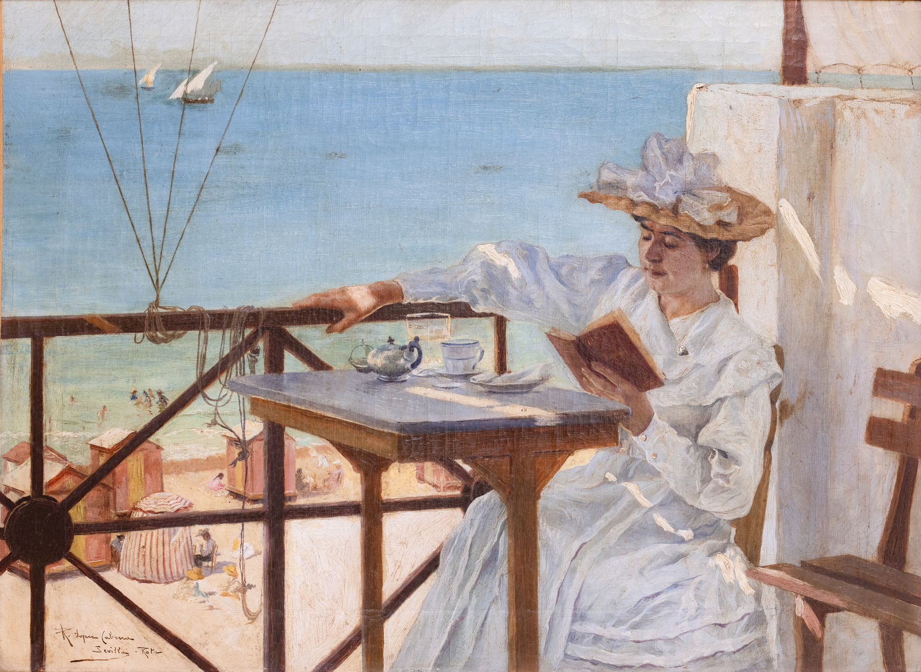  Lectura en la playa de Rota