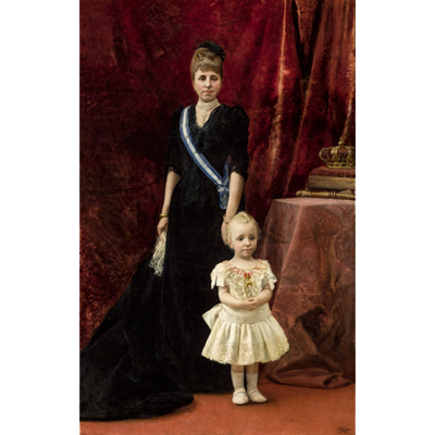 María Cristina y Alfonso XII - Miniatura