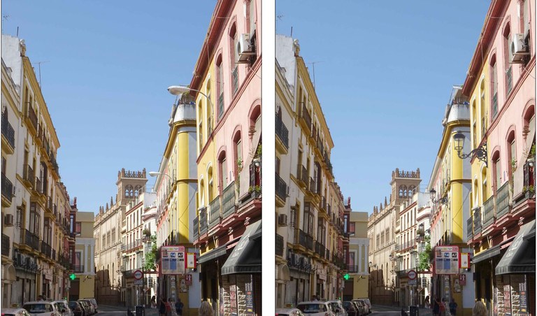 comparativa antes y después misma calle