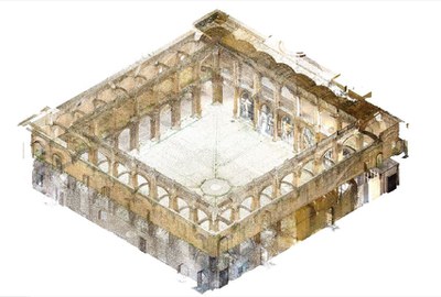 Levantamiento tridimensional claustro Levantamiento tridimensional claustro