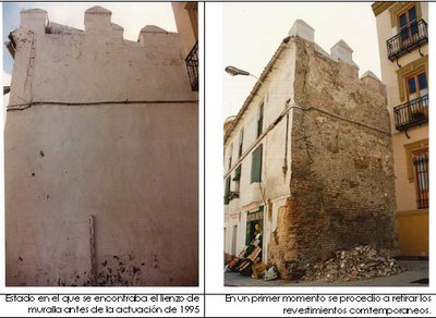 fotos intervención muralla Puerta Real año 95