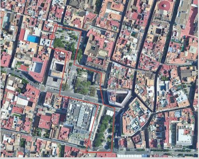 Foto aérea tres plazas consecutivas (Duque, Concordia y Gavidia) Foto aérea tres plazas consecutivas (Duque, Concordia y Gavidia)