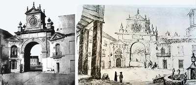 Puerta Real Grabado antiguo