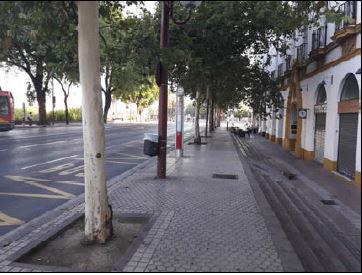Tramo del Paseo Colón entre el Paseo del Cristina y la calle Almirante Lobo 