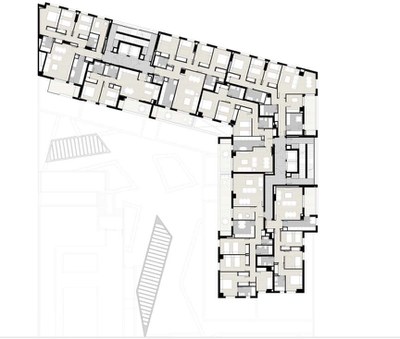 Plano de planta del nuevo edificio de viviendas autorizado