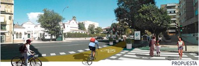 Recreación gráfica del resultado de las obras previstas sobre el primer tramo de la Ronda que llega hasta la basílica de la Macarena
