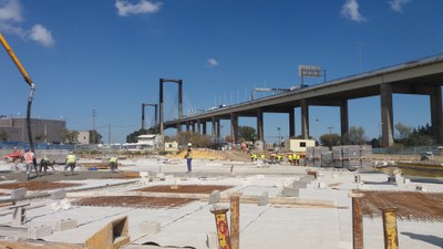 Obras de construccion del nuevo centro comercial, de ocio y familiar en Palmas Altas 