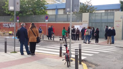 Estado del acceso al colegio Pedro Garfias tras las obras de acondicionamiento realizadas