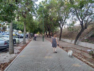 El paseo peatonal que recorre toda la Ronda es ahora más transitable tras las mejoras que ha realizado la Gerencia de Urbanismo