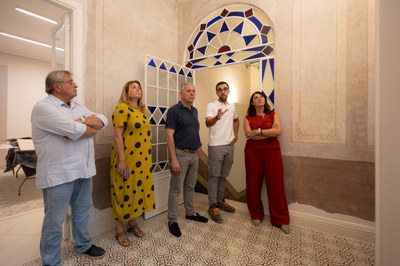 Momento de la visita del alcalde a la Casa Cernuda coincidiendo con el final de las obras