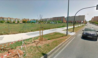 Ejemplo de solar preparado para la construcción de viviendas en Sevilla Este
