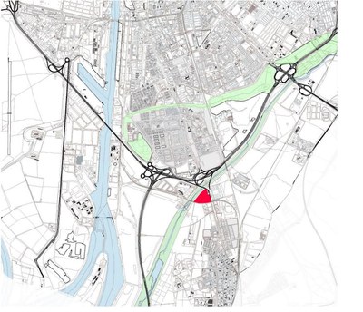 Plano del emplazamiento del sector en la ciudad