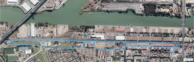 Vista aérea de la zona junto a la Avenida de las Razas que se transformará en un nuevo barrio de la ciudad 