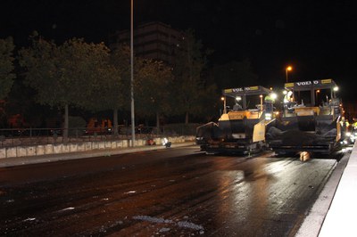 Últimos trabajos de repavimentación realizados la pasada noche