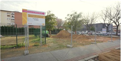 Iniciadas obras de mejora del espacio libre existente entre las calles Ontur y Jesús del Divino Perdón, en el barrio Alcosa