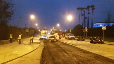 Trabajos de fresado en la calle Álvaro Alonso Barba