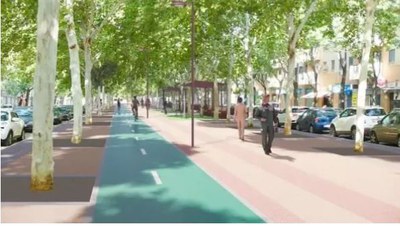Recreación del aspecto que ofrecerá el bulevar central de la Avda. de Alemania tras las obras 