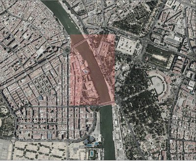 Ámbito donde se ubicará la nueva pasarela peatonal y sobre el que se ha operado la modificación del PGOU