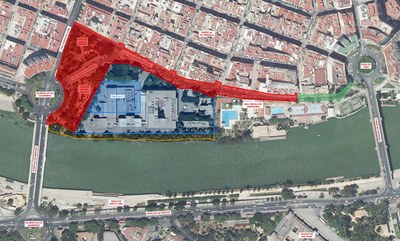Plano de emplazamiento del área del entorno del complejo de la anterior fábrica de tabacos que va a ser mejorada