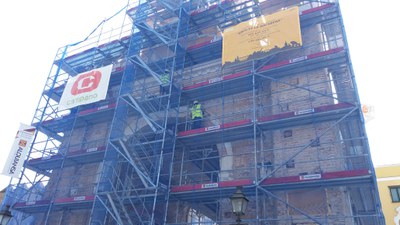 Trabajos de restauración actuales sobre el Arco de la Macarena