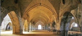 Imagen de interior de las Reales Atarazanas donde se aprecian tres de sus siete naves actuales y las hermosas arcadas que las rematan