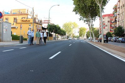 Estado de la calzada de la Avenida de la Cruz del Campo tras las mejoras urbanísticas ejecutadas