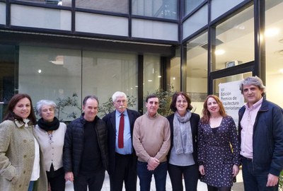 Representantes del Colegio de Arquitectos y técnicos de la Gerencia de Urbanismo posan juntos al término de la primera jornada de trabajo celebrada