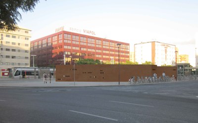 Recreación de la futura biciestación vista desde el exterior
