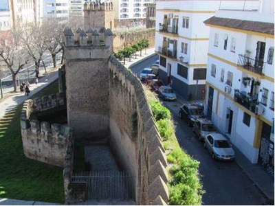 Vista lateral de un tramo de la muralla donde se aprecia la liza, el espacio entre la muralla y la barbacana que Urbanismo también prevé restaurar en una próxima actuación