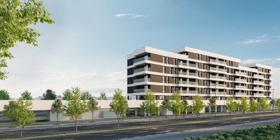 Recreación del futuro bloque de viviendas realizada por la firma de arquitectos EDDEA, redactores del proyecto