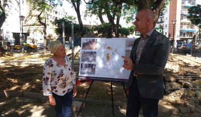 Los delegados de Hábitat Urbano y el distrito Nervión-San Pablo, Antonio Muñoz e Inmaculada Acevedo, explican los detalles del proyecto 