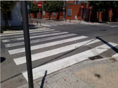 Aspecto del cruce de la calle Goleta con la calle Bergantín anterior a las obras