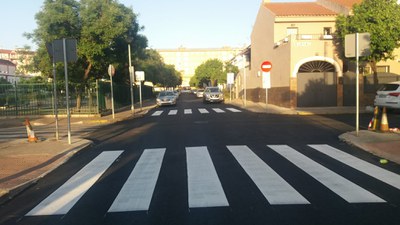 Aspecto de la calzada de la calle Tokio, totalmente renovada por Urbanismo