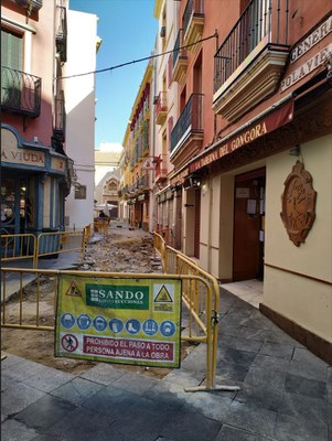 Primer tramo de la calle General Polavieja que se encuentra en obras